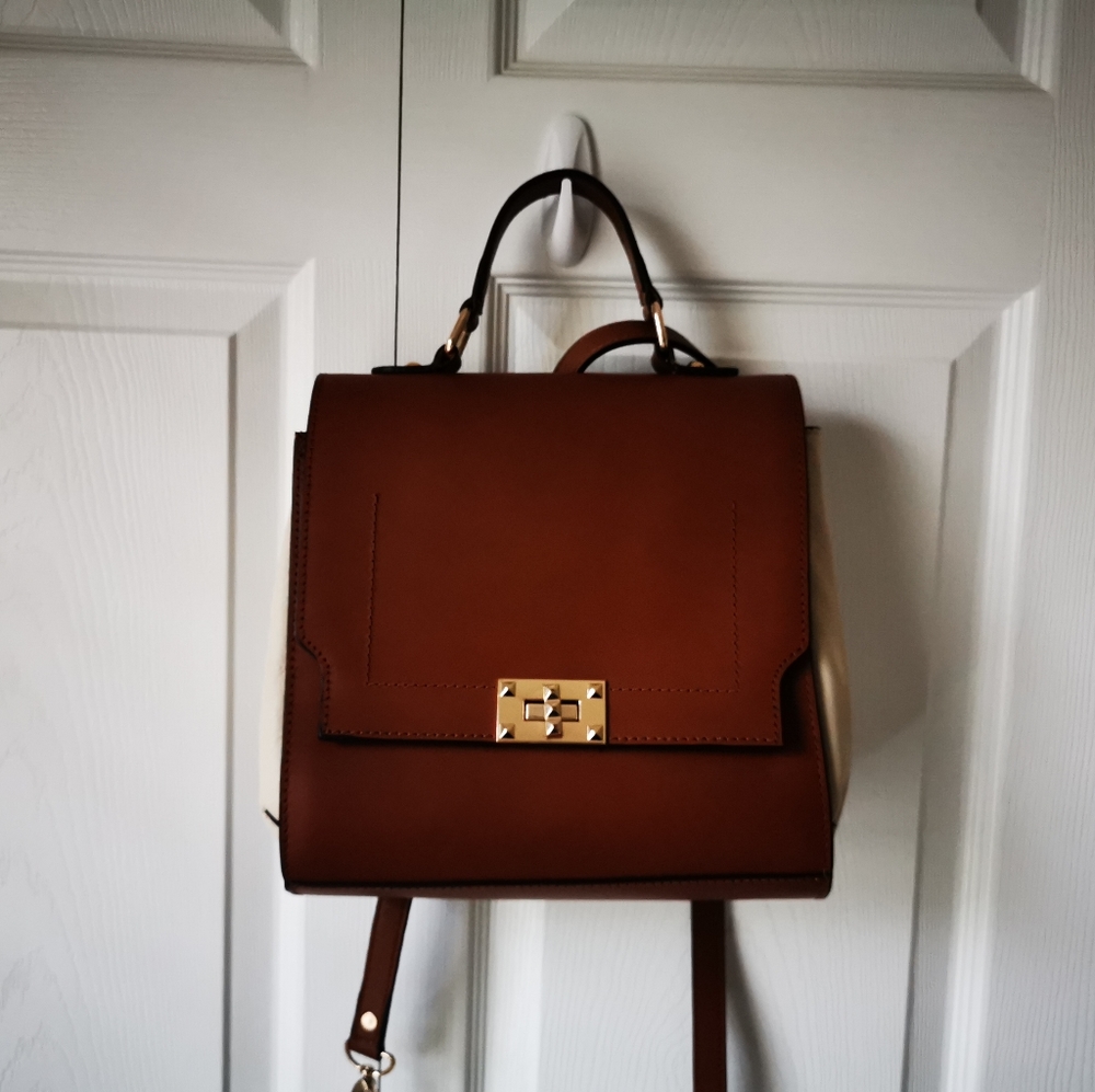 ASOS top handle color block leather bag crossbody